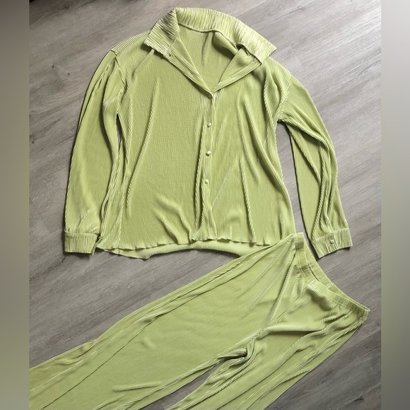 SHEIN Essnce Drop Shoulder Shirt & Wide Leg Pants large two piece matching set - Picture 6 of 11